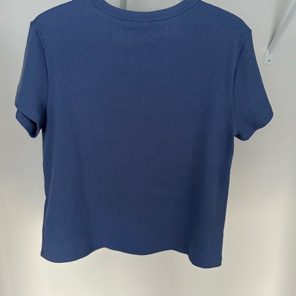 Joe Fresh Navy Cropped Ribbed Top - Picture 6 of 6